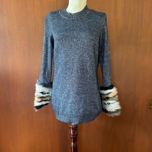 Boston Proper sweater with faux fur cuff